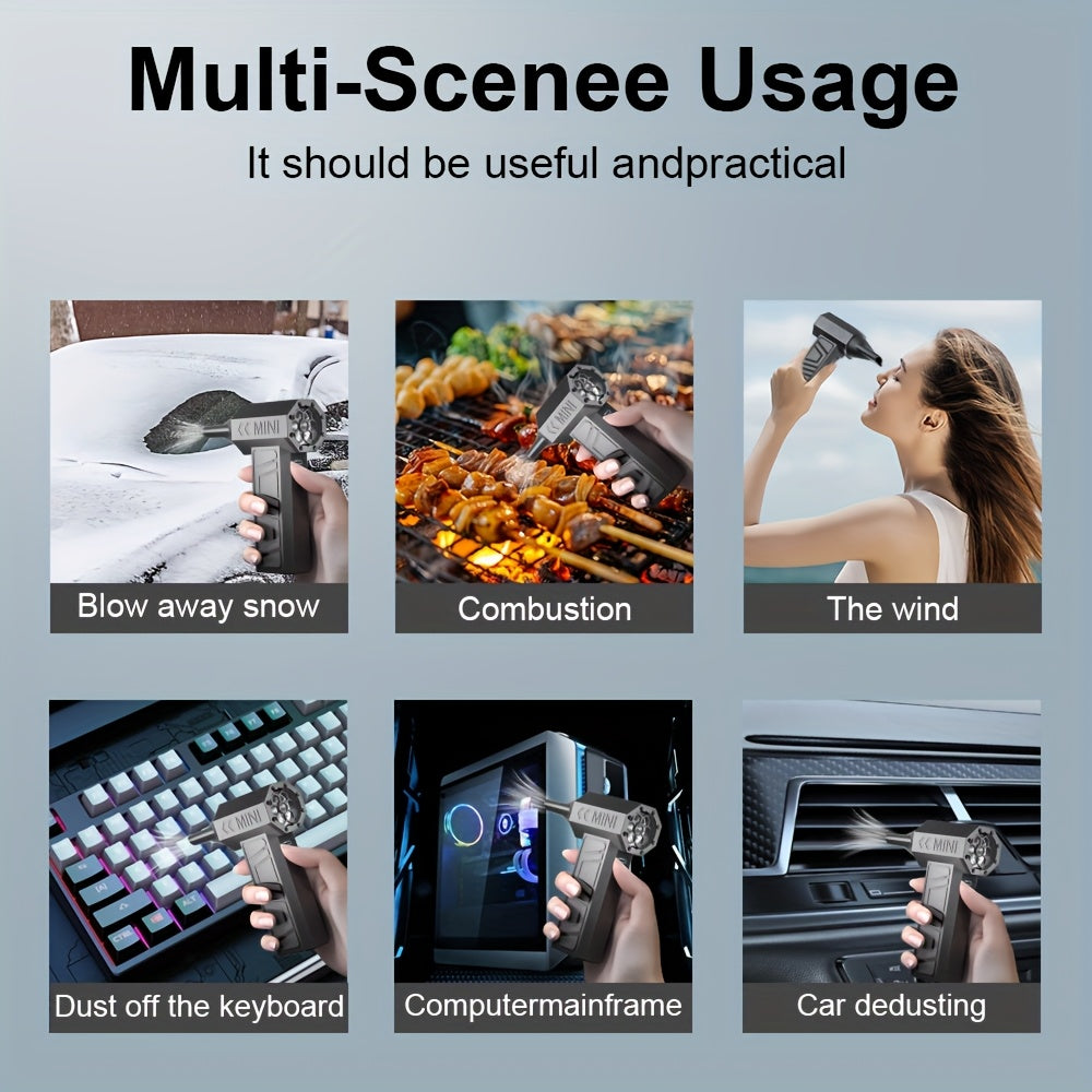 Electric Air Duster Type-C Charging Cleaning Blower Tool Turbo Jet Fan 130000RPM Car Blowing Snow 4 Gears adjustable Portable