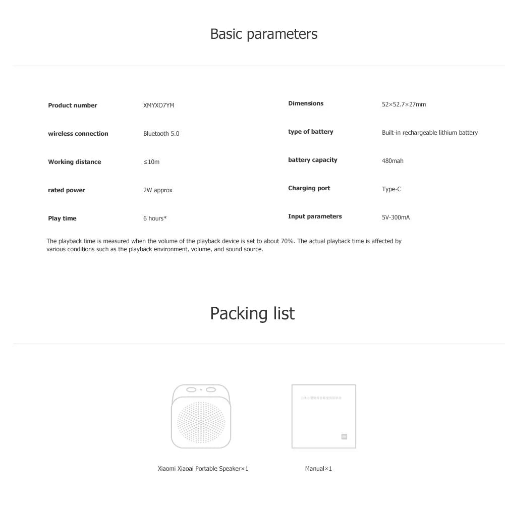 Orginal Xiaomi Smart Bluetooth Kit Mini Wireless HD Quality Portable Speaker Column Mic Hands Free Call AI Bluetooth 5.0 Sound