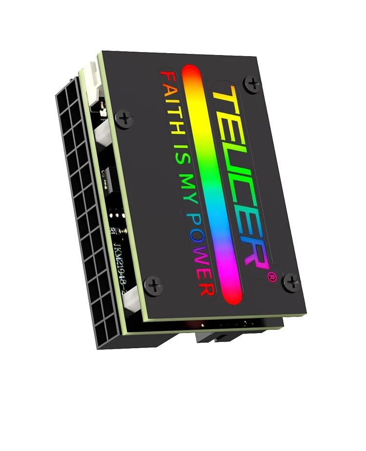 COOLCIRC ATX Power Supply 24Pin to 90 Degree Adapter 5V RGB Mainboard Motherboard Cable Connector Modular DIY PC Accessory