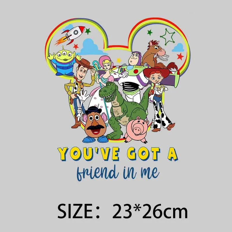 "You've got a Friend in me" TOY Story heat transfer sticker for clothes Wash - resistant Decals DIY Decoration