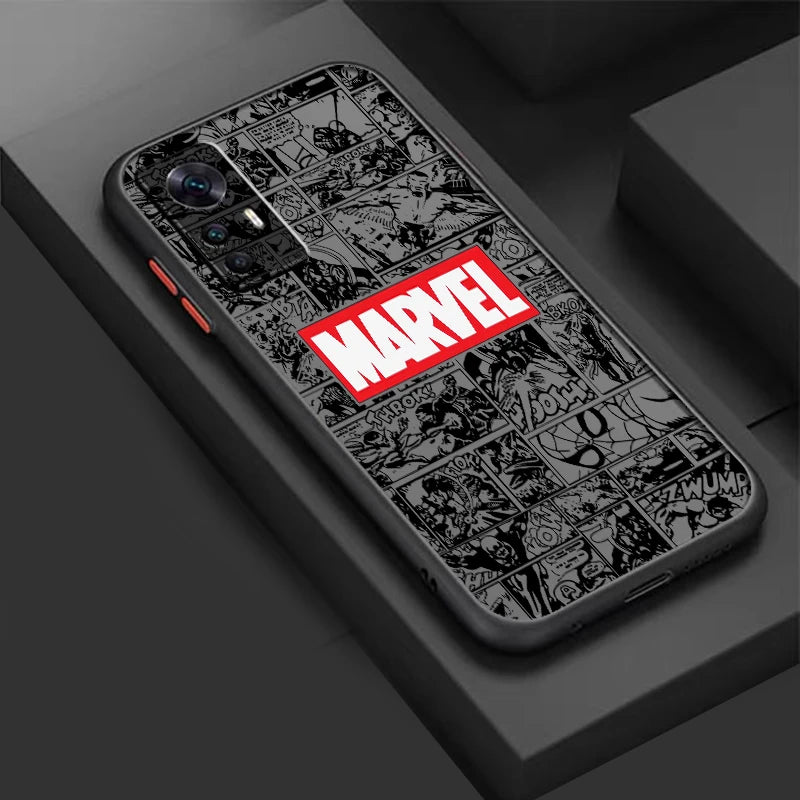 Marvel Avengers Logo Art Frosted Translucent For Xiaomi Mi 13 12 12T 11T 11 11i 10T 10 9T Pro Lite Ultra 5G Phone Case