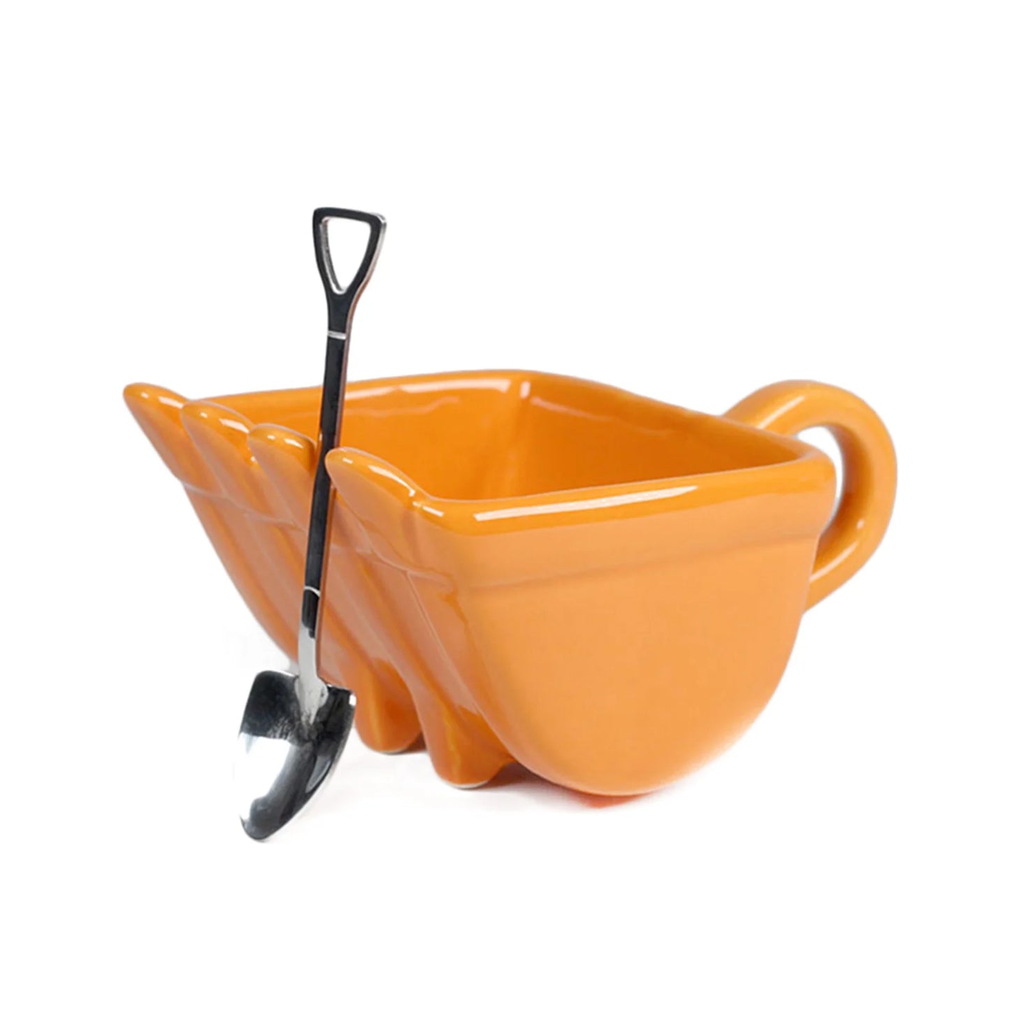 Excavator Coffee Mugs Bucket Model Novelty Mug for Dessert Ceramic Mug with Shovel Spoon