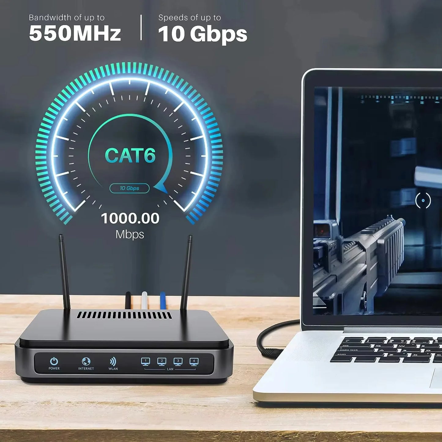 UGREEN Cable Cat6 Gigabit High Speed 1000Mbps Internet Cable RJ45 Shielded Network LAN Cord for PC PS5 PS4 PS3 Xbox