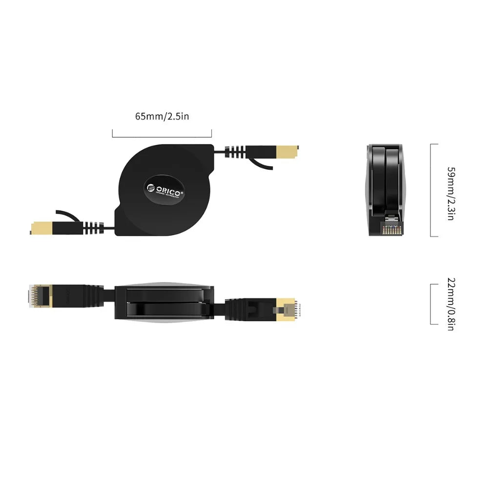 ORICO Gigabit Network Cable Portable Retractable Ethernet LAN Internet Network Cable for Laptop Router Network Cable 1000Mbps 2M
