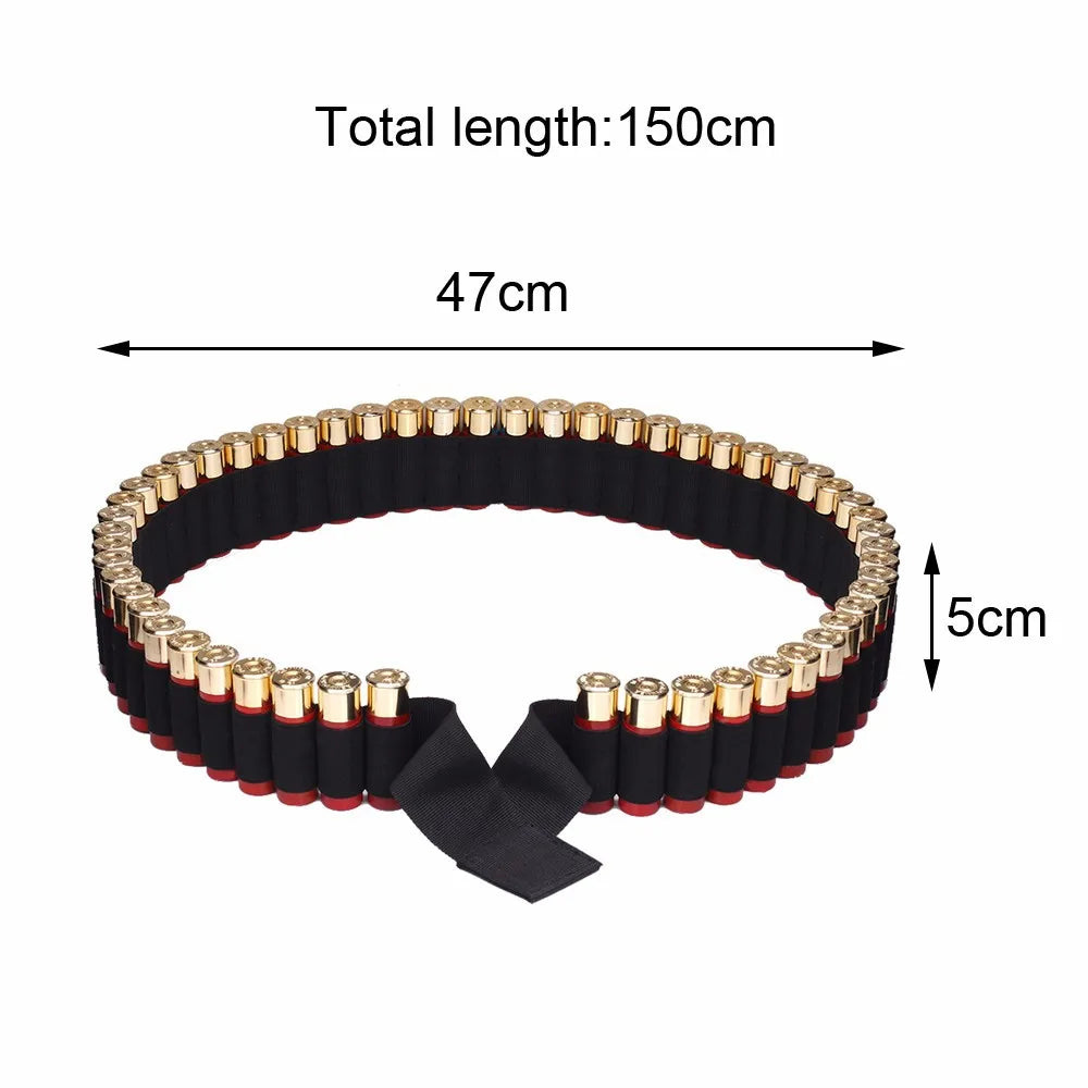 Outdoor Sports 50/56 Rounds Shotgun Belt Tactical 12G Cartridge with Field Shooting Shotgun Storage Belt