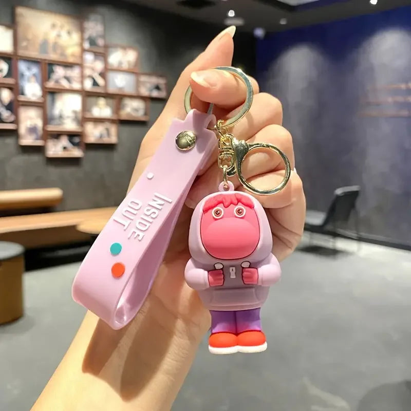 Silicone Keychain Cute Inside Out Cartoon Character Style Versatile Accessory for Birthday Party Favor Holiday Gift