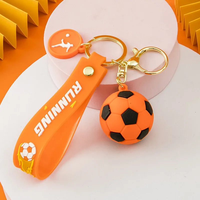 1 piece cartoon football keychain made of PVC material cute sports meeting commemorative gift car backpack pendant wholesale