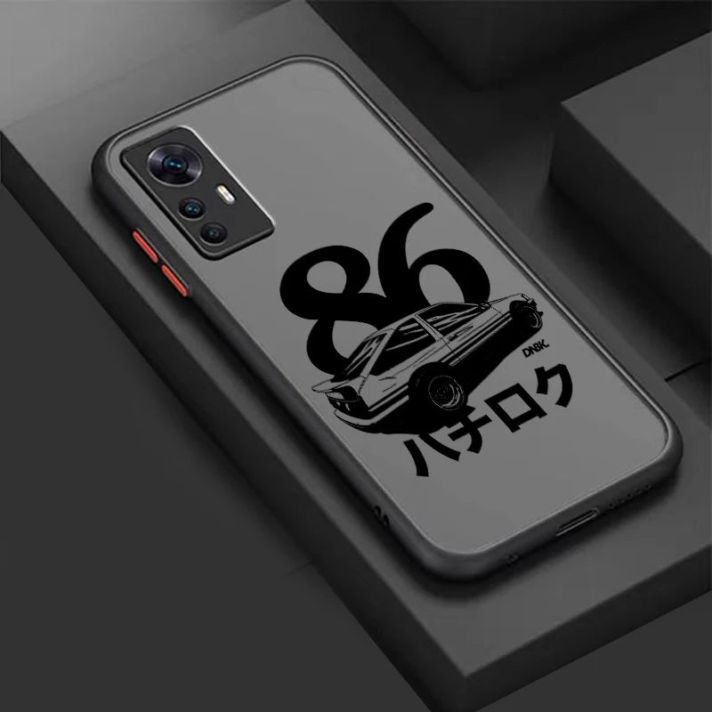 Initial D Anime Art Car Cool Frosted Translucent For Xiaomi Mi 13 12 12T 11T 11 11i 10T 10 9T Pro Lite Ultra 5G Back Phone Case