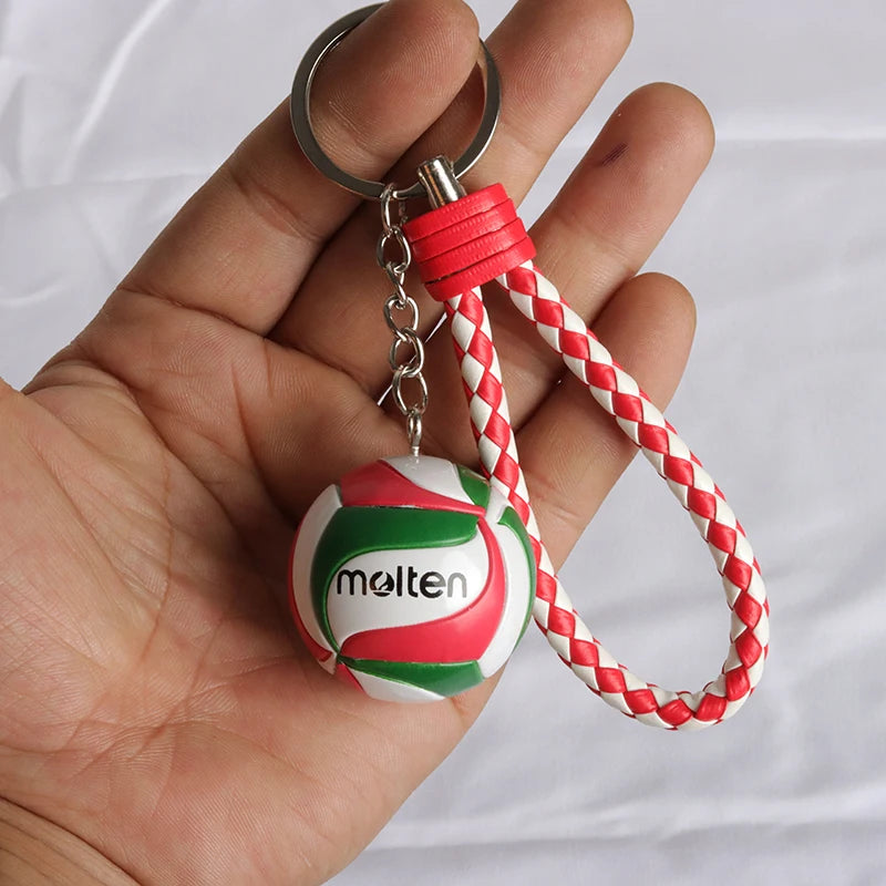 1pcs PVC Volleyball Keychain Ornaments Business Volleyball Men Women Gifts Beach Ball Sport Key Chain jewelry gift