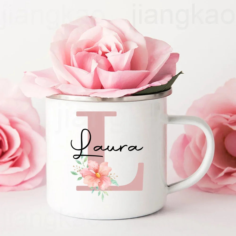 Personalized Mug Initial with Name Cup Custom Coffee Hot Chocolate Mugs Bridesmaid gift wedding birthday christmas Gifts for Her