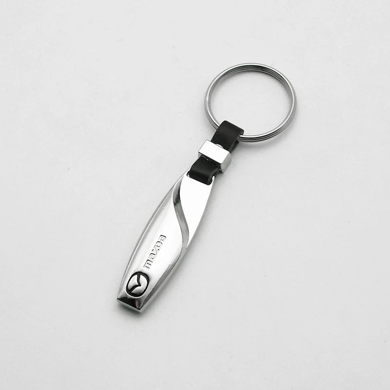 Car Key Chain 3D Metal+Braided Rope Emblem Keyring For Mazda 3 2 6 CX3 CX5 CX6 CX9 MP MS CX30 Axela Demio Atenza RX7 RX8 MX3 MX5