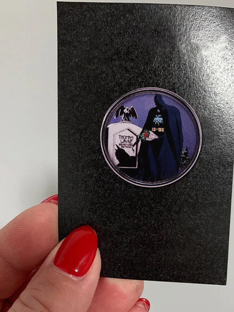 80s Classic Movie Hero Villain Tombstone Comic Button Badge Halloween Pin Jewelry