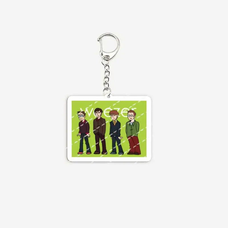 Rock Band Weezer Keychains for Accessories Bag Acrylic pat mikey matt brian Charm Keyrings Chains Jewelry Friends FANS Gifts