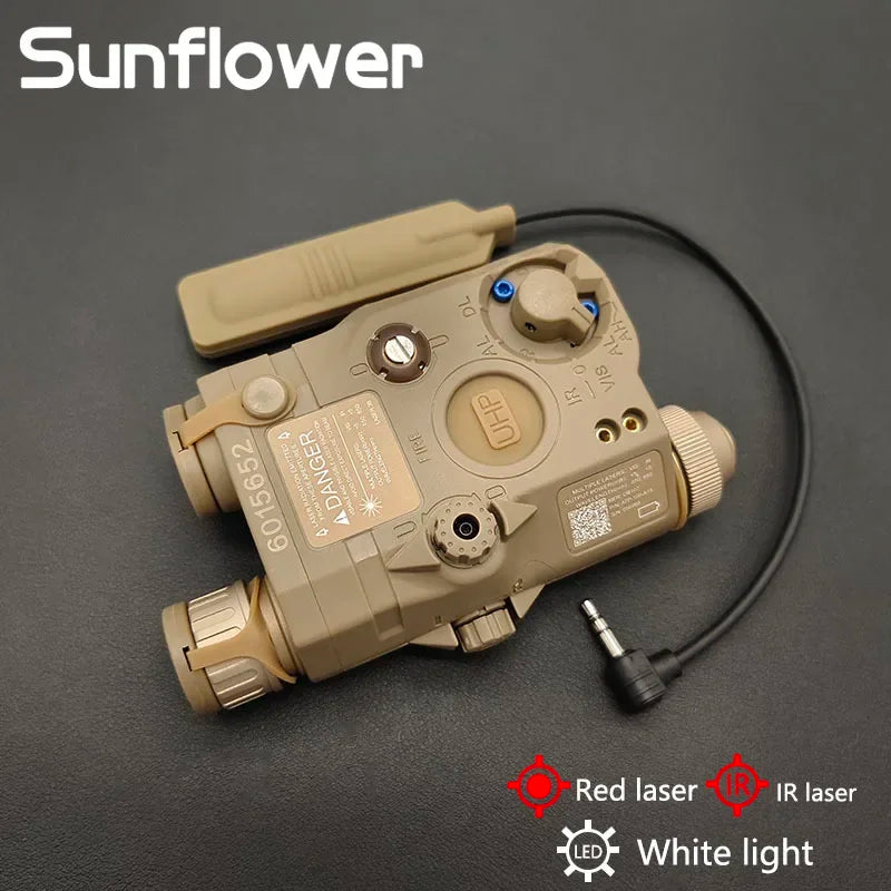 Tactical PEQ15 Red Green IR Laser Dot Sight Aiming Laser White LED Scout Light For 20mm Rail Airsoft Hunting Weapon Light PEQ-15