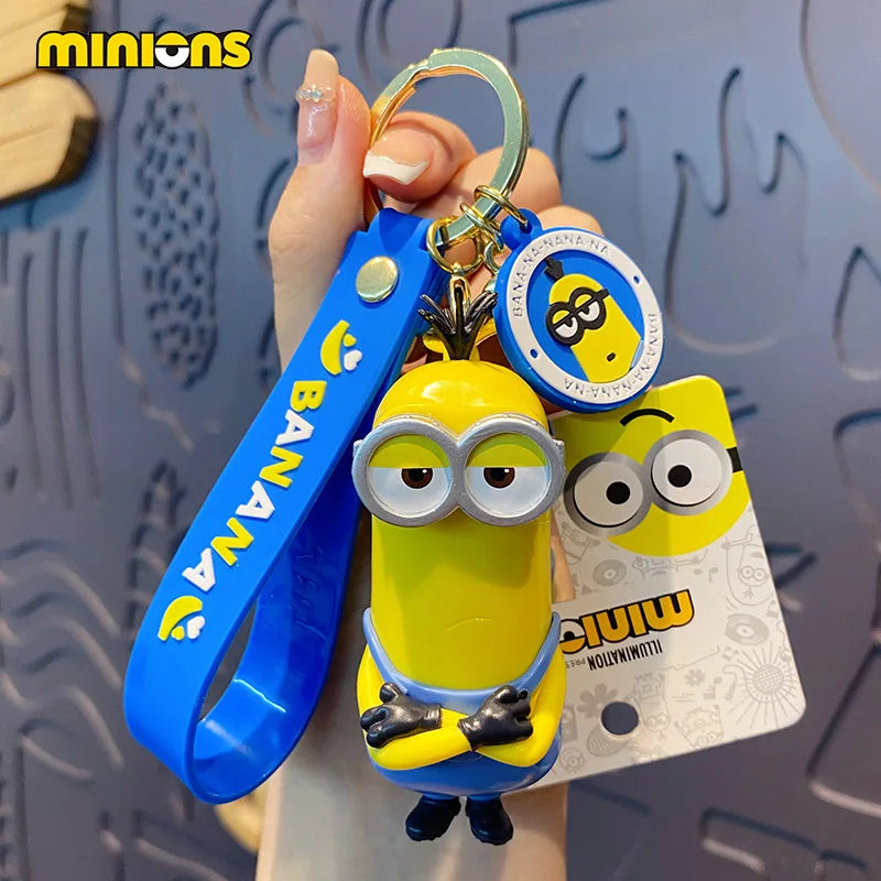 Cute Minion Keychain Cartoon Creative Exquisite Anime Doll Keychain Couple School Bag Pendant Accessories Gift