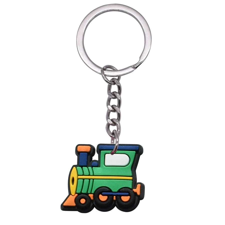 1PCS Keychain Train Cartoon Cute Keyring fit Car Key Accessories Woman Children Birthday Souvenir Friends Party Gifts