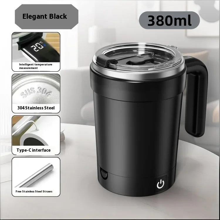 New smart temperature-measuring magnetic automatic stirring cup, electric portable coffee cup, milkshake cup, sports and fitness