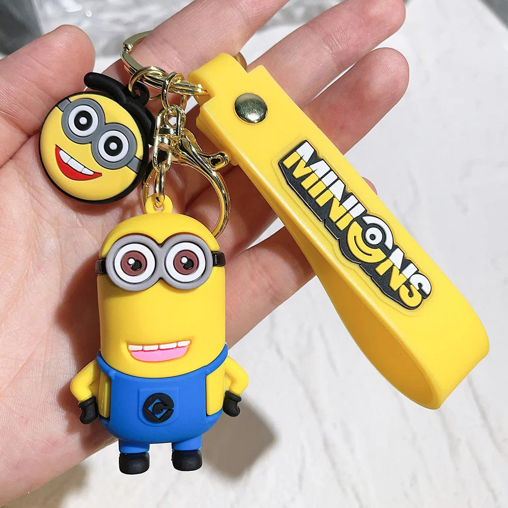1/6PCS Creative, funny, smiling, Minion cartoon, anime doll, keychain, backpack, pendant chain, gift