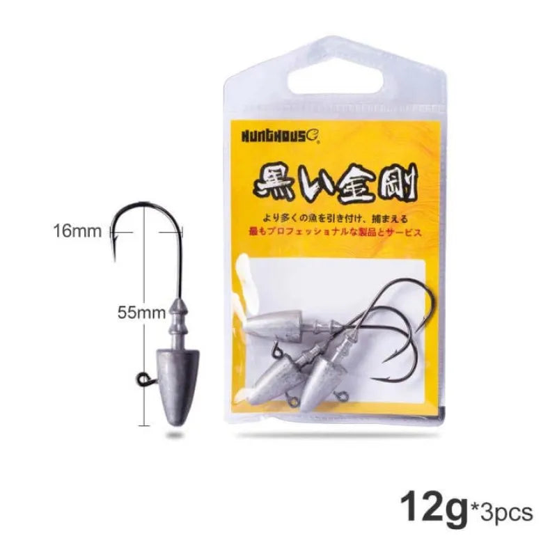 Hunthouse 7g 10g 12g 14g Dart Jig Head Fishing Hook Soft Lure High Carbon Steel Fishhooks Jig Heads For Fishing Bait Hooks