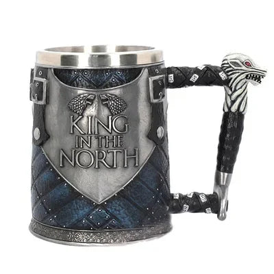 Viking Mug Vintage Coffee Cup Stainless Steel Resin Beer A Song of Ice and Fire Wine Set 3D Gothic Goblet Whiskey Glass