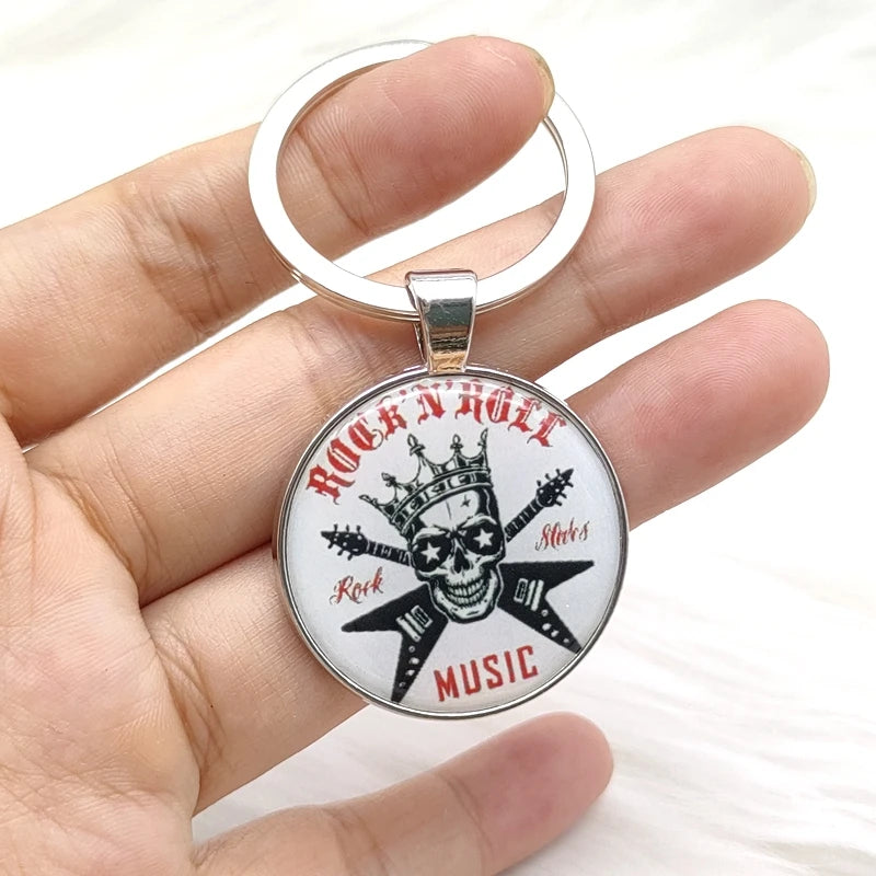 Popular Classic Rock Band Alloy Keychain Fashion Music Singer Song Pendant Key Chain Jewelry Wholesale