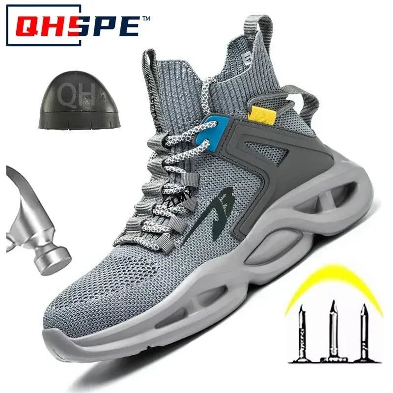Tactical Boots for Man Breathable Work Safety Boots with Steel Toe Fashion Work Shoes Men Anti-stab Anti-smash Sneaker