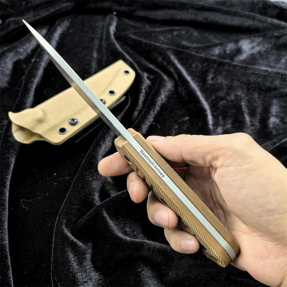 Tactical Fixed Blade Knife with Kydex Sheath - Features 8Cr13MoV Steel and G10 Handle for Outdoor, Combat, and Hunting Use