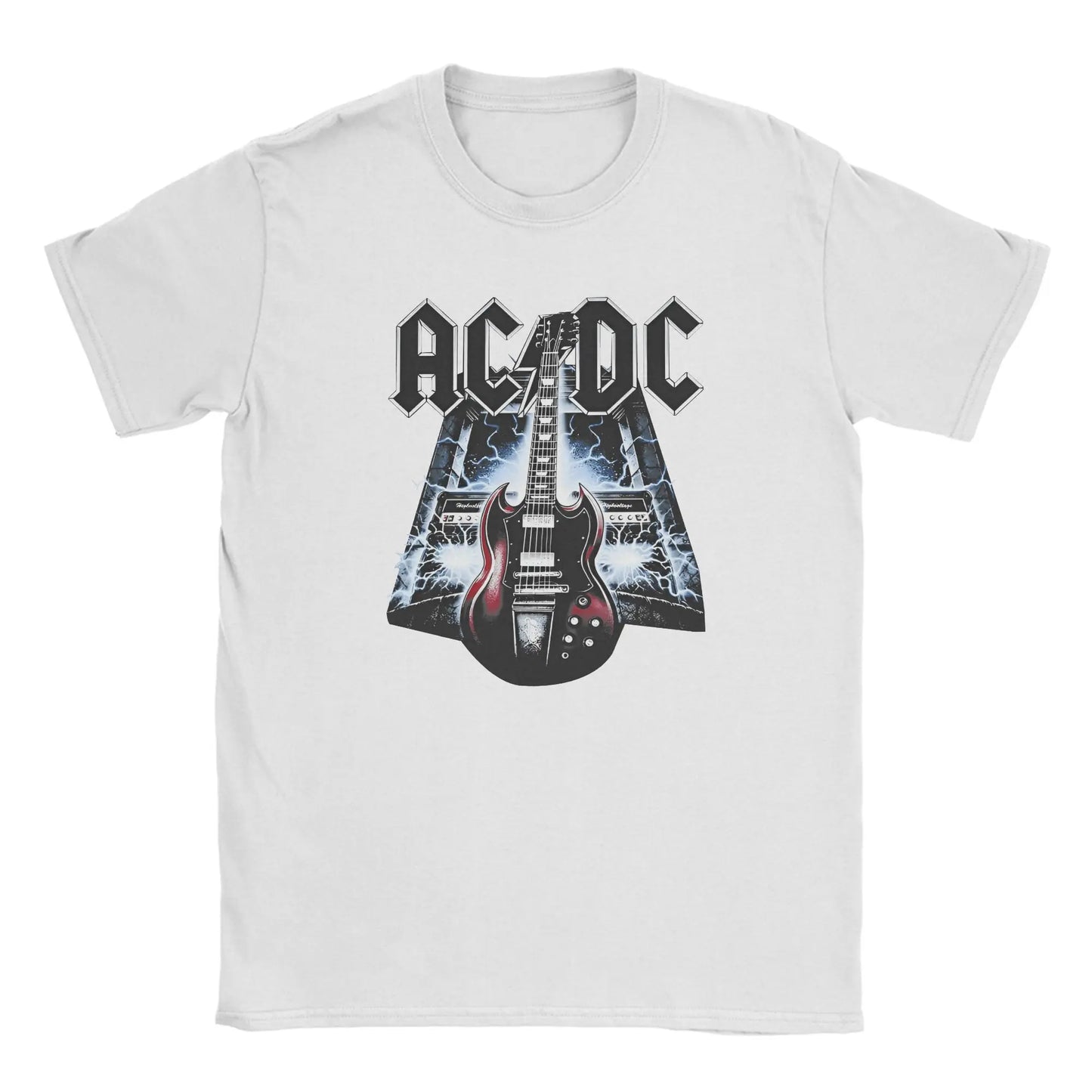 Casual Rock Band ACDC T-Shirt Men Crew Neck Cotton T Shirt Short Sleeve Tee Shirt Big Size Tops