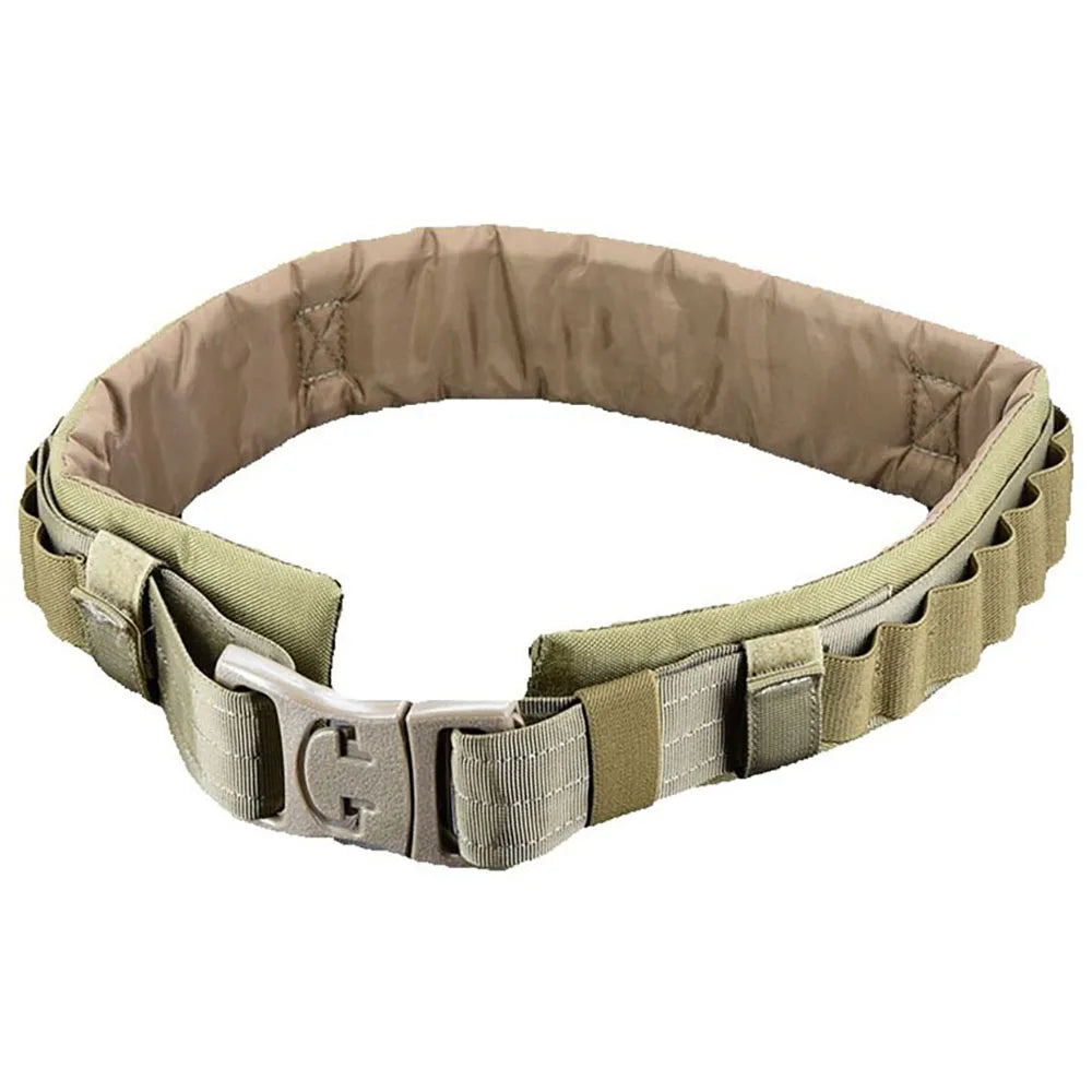 Outdoor Hunting Tactical Belt With Elastic Cartridge Pouch, Adjustable Utility Belt For 12GA/20GA Shells And Sport Activities