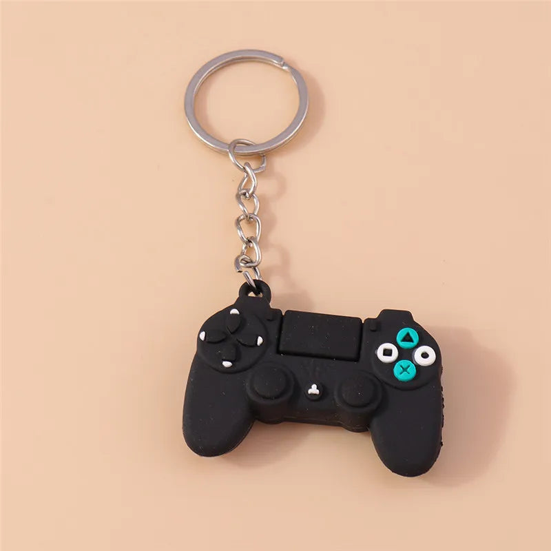 1pc PVC Individual Game Machine Keychain Mini Cartoon Game Console Gamepad Keychains for Boy Bag Pendant Car Key Birthday Gifts