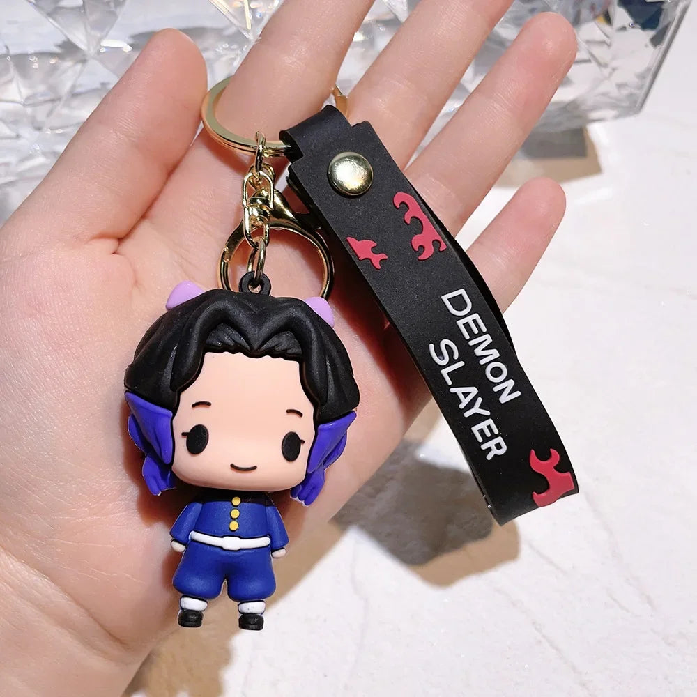 Anime Demon Slayer Pendant Keychain Cute Kamado Tanjirou Rengoku Kyoujurou Keychain Cosplay Keyring Souvenir Gift