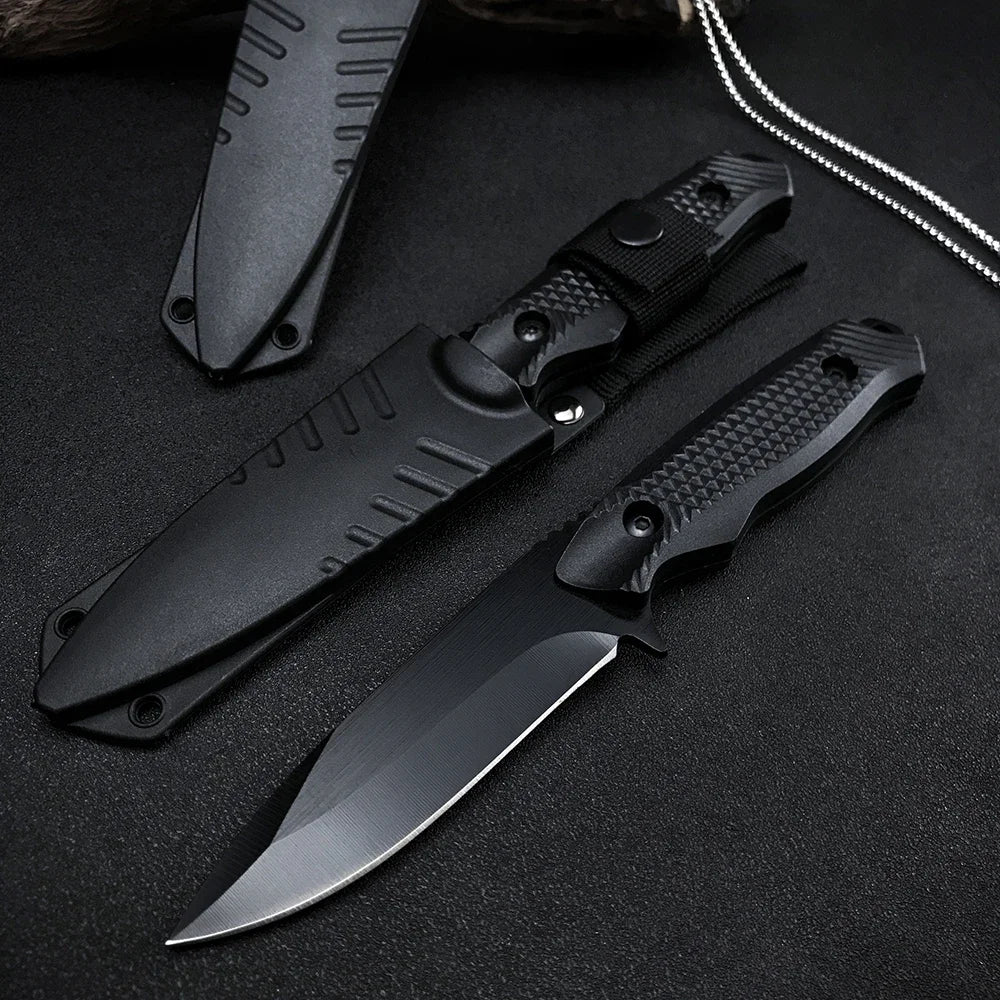 Tactical Hunter Portable Straight Knife Wilderness Adventure Survival Self Defense Knife Multifunctional Outdoor Camping Knife