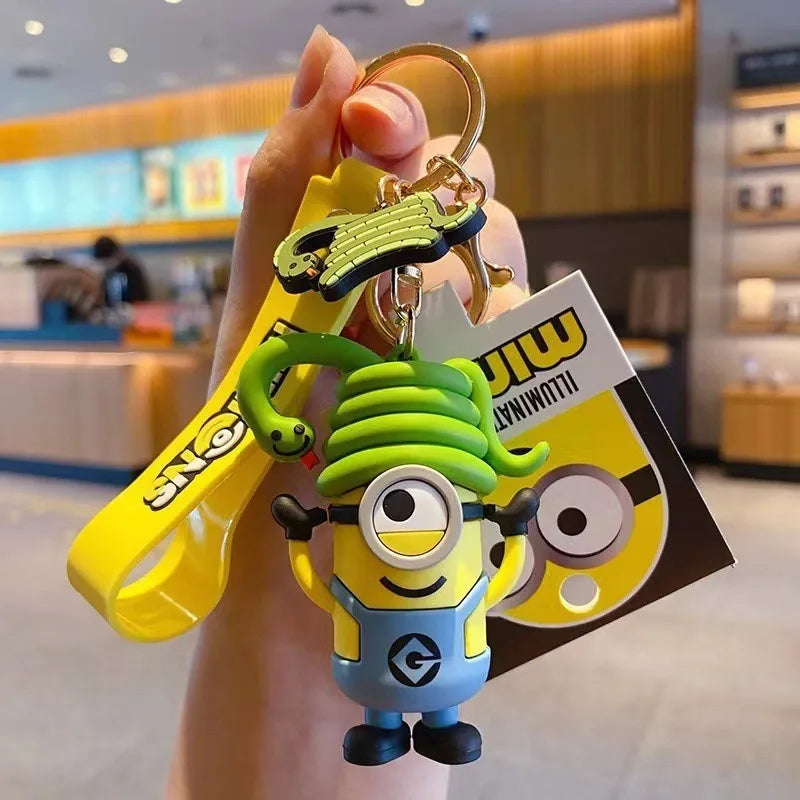 Minions Zodiac Keychain Cartoon Pvc Despicable Pendant Keyrings Fashion Backpack Key Holder Anime Creative Cosplay Decoration