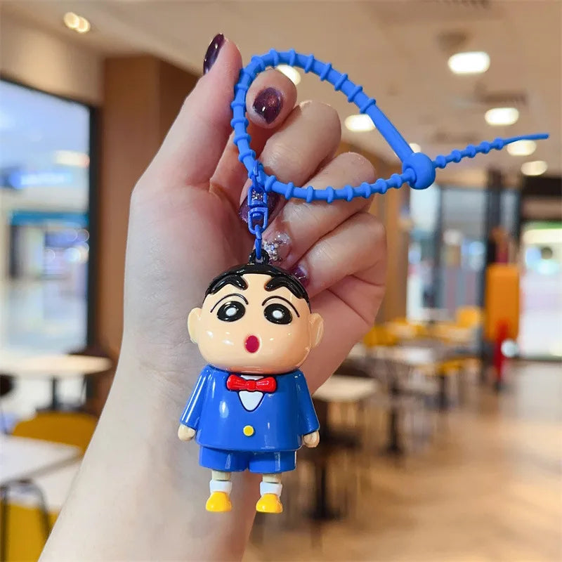 Kawaii Anime Crayon Shin-Chan Keychain Cute Cartoon Car Key Ring Schoolbag Decoration Gifts for Friends
