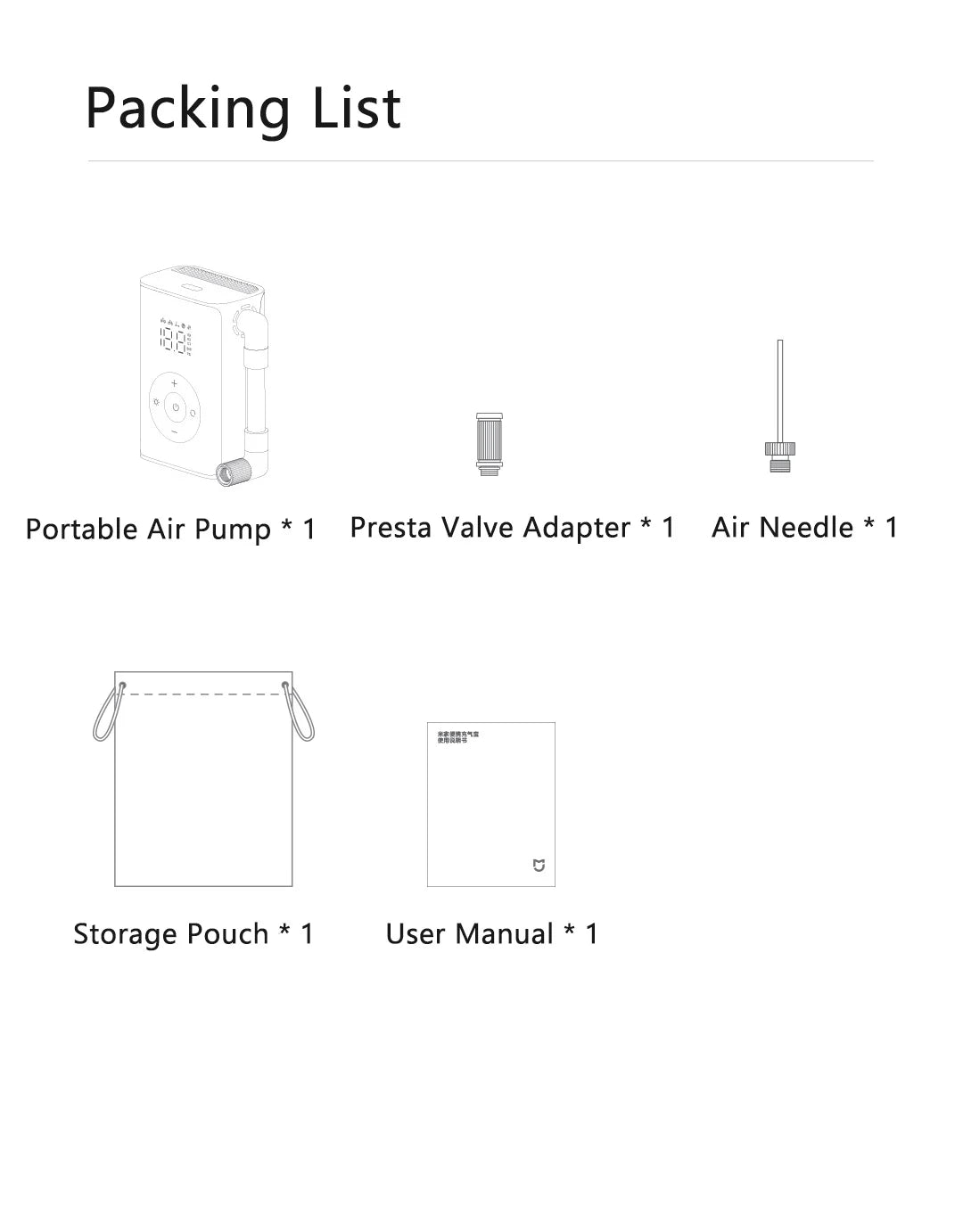 Xiaomi Mijia 2025 New Portable Air Pump 2000mAh 240g 150psi Electric Air Compressor Tire Pressure Detection Multitool Inflator