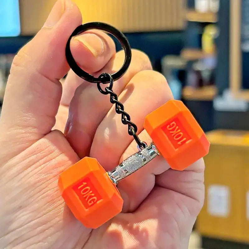 Gym Dumbbell Keychain Fashion 3D PVC Dumbbell Keychain Car Key Wallet Backpack Pendant Creative Gifts For Fitness Enthusiasts