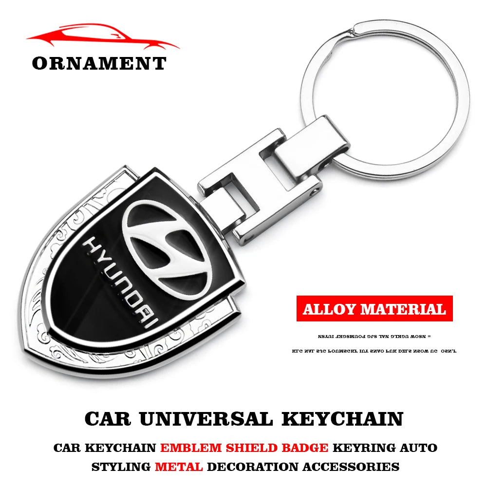 1PC Car Keychain Shield Butler Home Keychain For Hyundai Elantra Accent Sonata Tucson Kona Santa Fe IONIQ 5 IONIQ 6 N Line