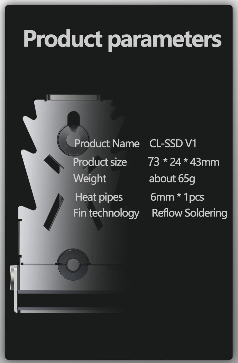 COOLLEO HR-09 M.2 2280 SSD Heatsink Fully Electroplated Reflow Welding AGHP HeatPipe 2280 NVMe SSD Cooler