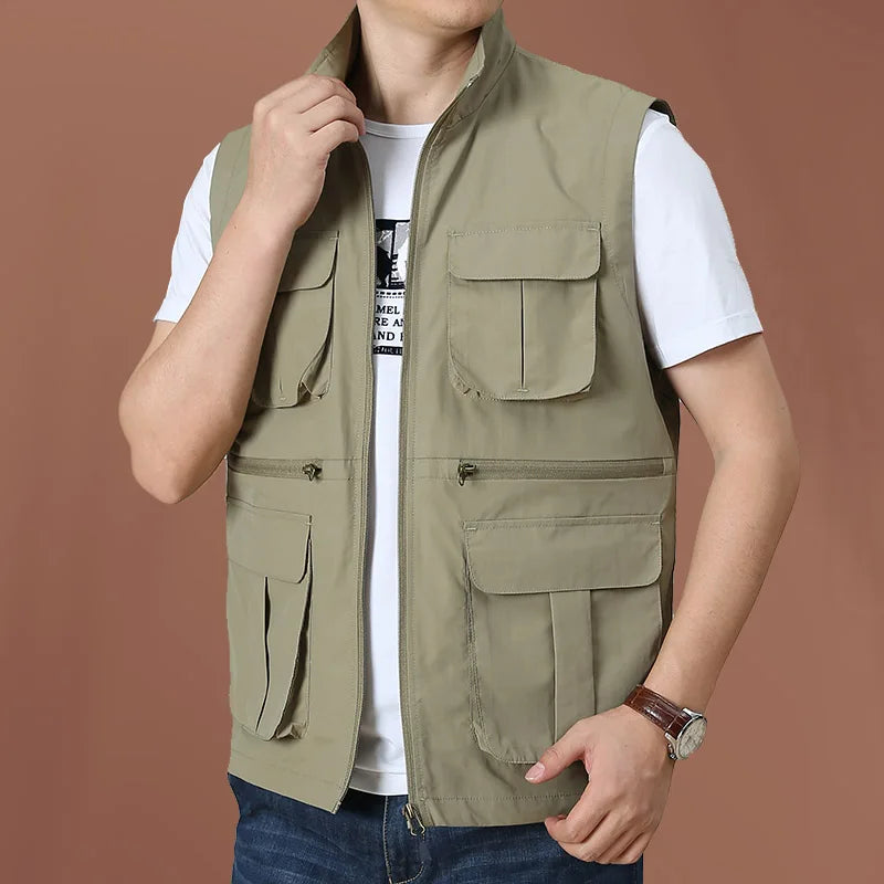 Tactical Vest For Men Golf Hunting Large Size Men's Camping Sleeveless Jacket Multi-pocket Work Padded Luxury MAN Clothing Denim