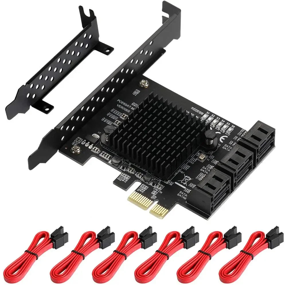 PCIe SATA Card 6/10 Port 6Gbps SATA 3.0 PCIe Card,Support 10 SATA 3.0 Devices, Built-in Adapter Converter For Desktop PC