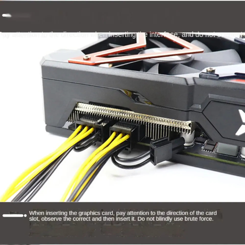 PCI-E 6-pin To Dual (6-pin/8-pin) 6+2-pin Power Splitter Cable Graphics Card PCIE PCI Express 6Pin To Dual 8Pin Power Cable