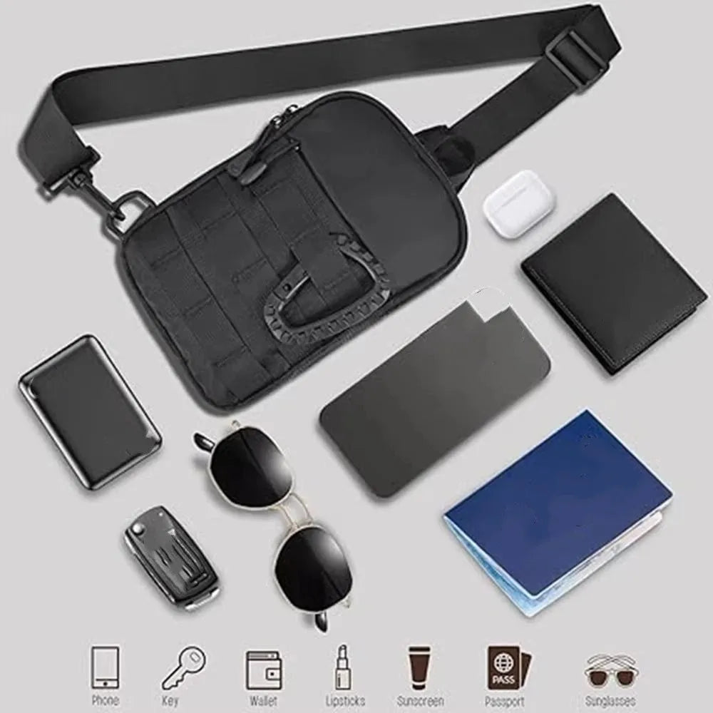 Adjustable Sports Vest Bag Water Resistant Multi-functional Outdoor Chest Bag Lightweight Oxford Cloth Running Vest Bag Women