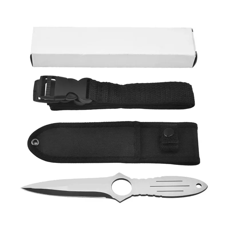 Tactical Training Fixed Blade Knife, Survival Diving Leg Knife with Sheath, Outdoor Camping Hunting Tool for Wilderness
