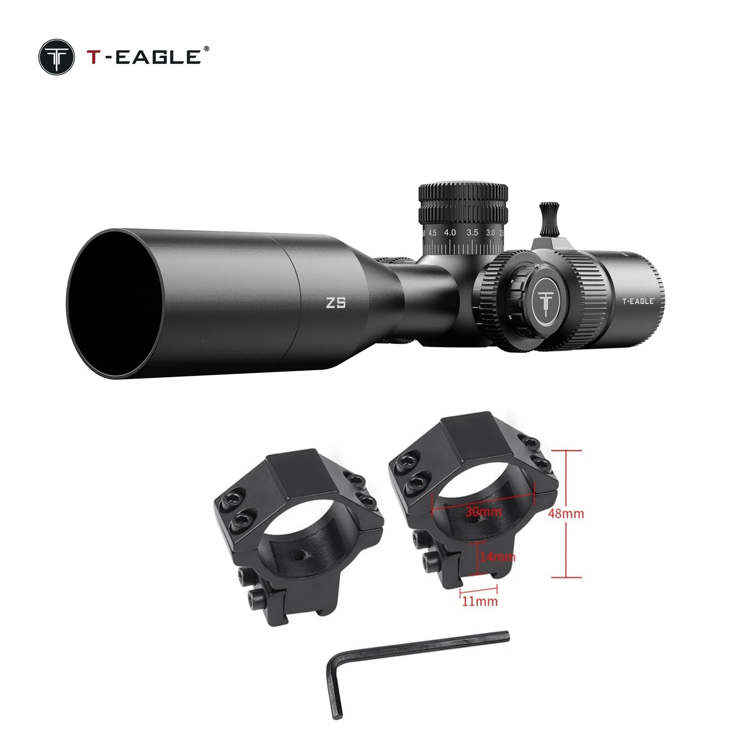 T-EAGLE ZS 3-12x44 FFP IR Rifle Scope Spotting Tactical Riflescope Strong Shockproof Air Gun Sight Hunting Optic Airsoft lunete