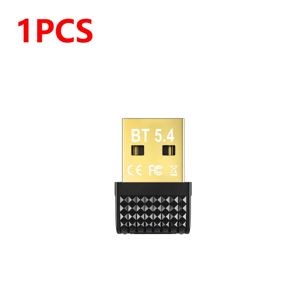 BT 5.4 Adapter USB BT 5.3 Dongle Plug and Play Wireless BT Transmitter Receiver for PC Mouse Keyboard Headphones Speakers