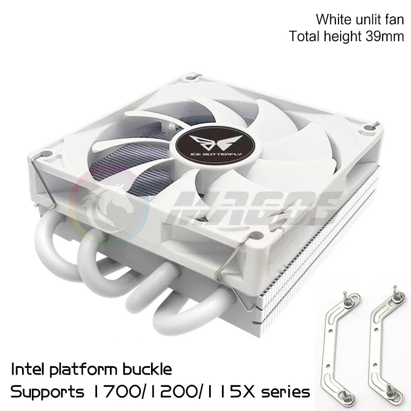 CPU Cooler for Mini ITX Case Ultra-thin Z39 4 HeatPipe CPU Radiator Support AMD/Intel Desktop Cabinet PC Air Cooing Fan 4Pin PWM
