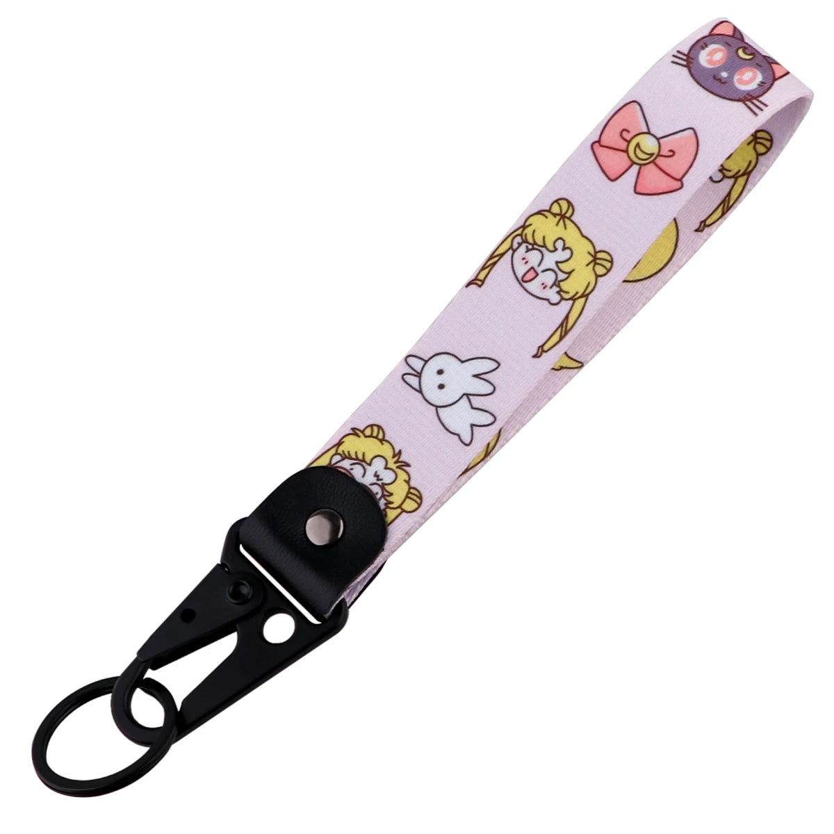 Kawaii Anime Keychain Straps Rope Cute Lanyard Bracelet for Keys Wrist Strap Short Lanyard Pendant Key Chain