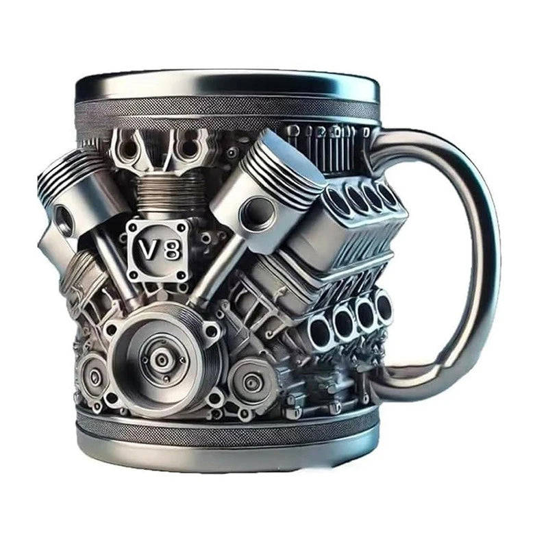 3D Engines Design Mug Engines Stainless Steel Cup Coffee Cup Beer Mugs Funny Drinking Accessories For Home And Office