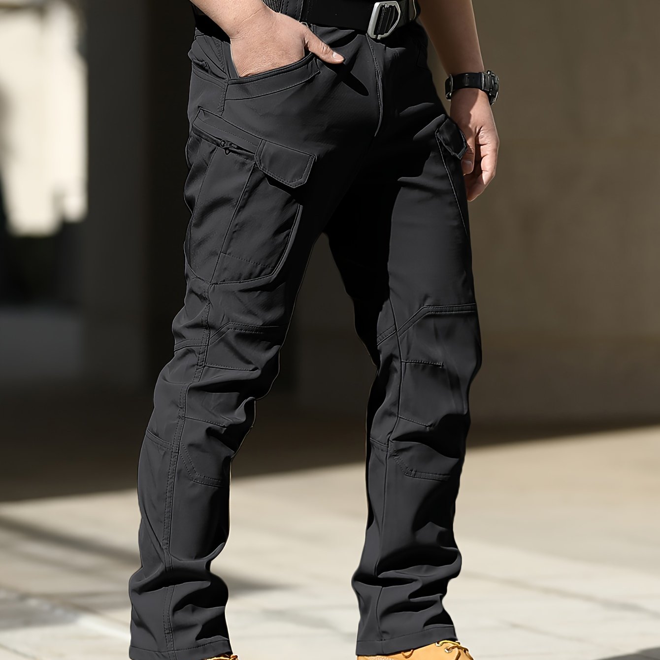 Men'S Tactical Cargo Pants - Softshell, Stretchy Fabric, Multiple Pockets, Button Fly, No Belt, All-Season Outdoor Training Pants for Hiking and Military Style, Outdoor Workwear | Utility Pants | Stretchy Fabric Pants
