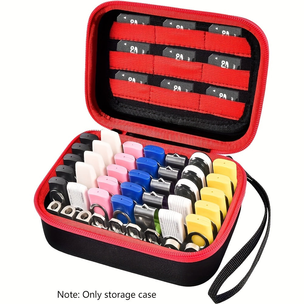 USB Flash Drive Case, Thumb Drive, Memory Card SD SDXC SDHC Card Holder Organizer, Electronic Accessories Storage Bag For SanDisk/ SamData/ Samsung/ TOPESEL/ PNY/ Memory Stick/ YubiKey (Box Only)